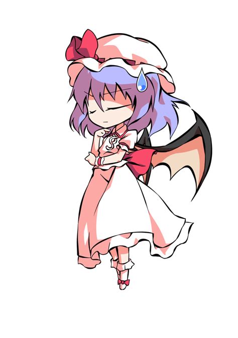 Dairi Remilia Scarlet Touhou 1girl Bat Wings Bow Chibi Closed