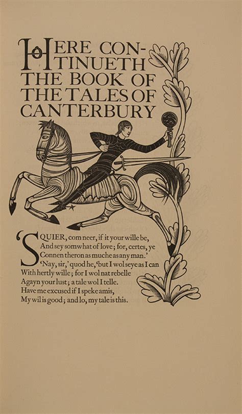 The Canterbury Tales By Geoffrey Chaucer With Wood Engravings By