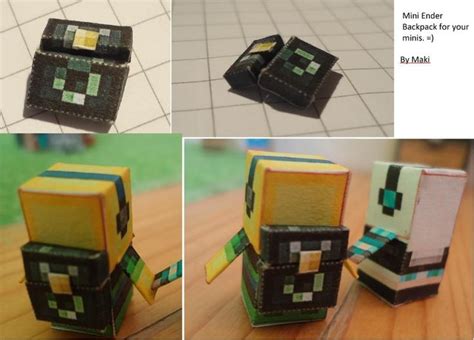 Papercraft Mini Ender Backpack N8s Epic Minecraft Board