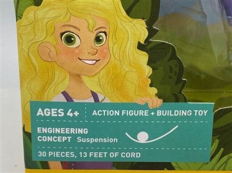 Goldie Blox Girl Inventor Zipline Action Figure~30 Pcs Building Toy