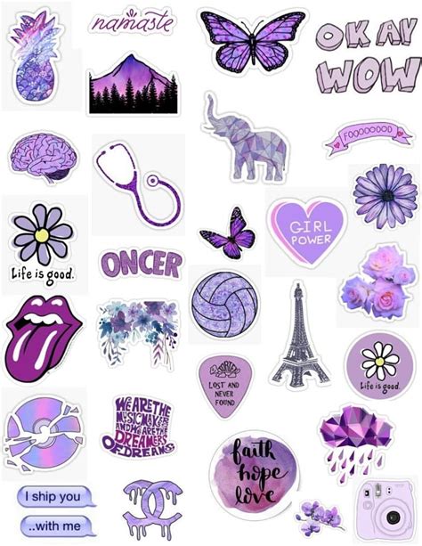 Purple Sticker Pack Sticker Aesthetic Stickers Tumblr Hd Phone