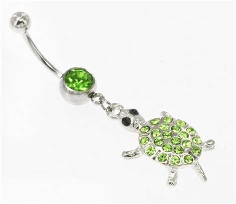 Navy Series Body Jewelry Cute Turtle Belly Button Ring Silver Piercing
