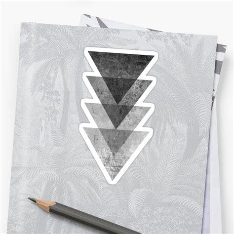 Geometric Gray Triangle Print Stickers By Leah Biernacki Redbubble