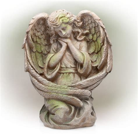 Alpine Corporation Old World Guardian Angel Statue Qfc230 The Home Depot