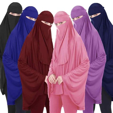 One Piece Ramadan Niqab Veil Face Full Cover Muslim Hijab Elastic Women