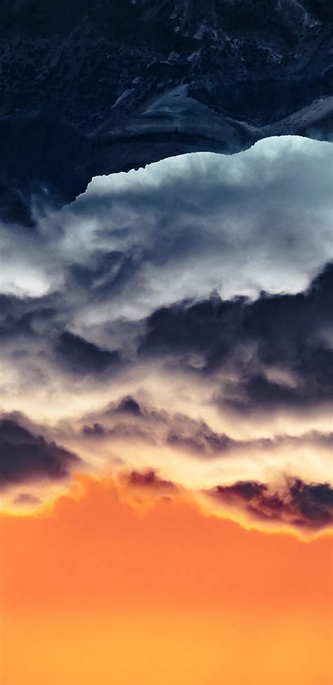 Download 1440x2960 Wallpaper Sky Dark Clouds Sunset Samsung Galaxy