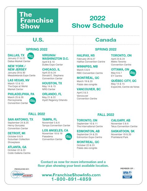 The Franchise Show 2022 Show Schedule