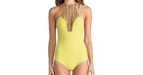 Lyst Acacia Swimwear Teahupoo One Piece In Green In Yellow