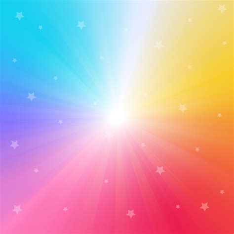 Rainbow Gradient Background With Bright Rays And Sparkling Stars 672981