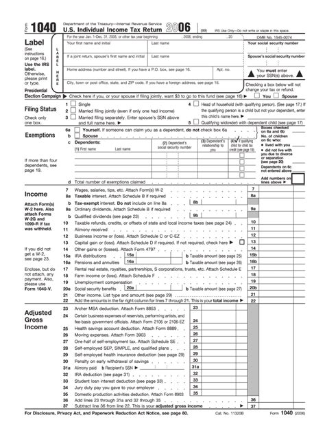 2006 Form Irs 1040 Fill Online Printable Fillable Blank Pdffiller
