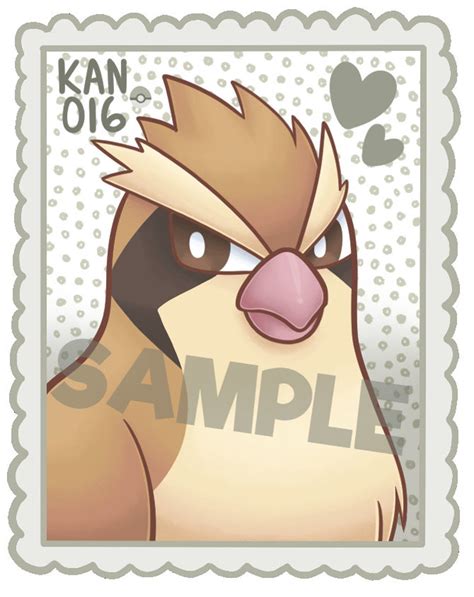 Cute Pidgey Pidgeotto Pidgeot Mega Pidgeot Shiny Pokemon Stamp Etsy