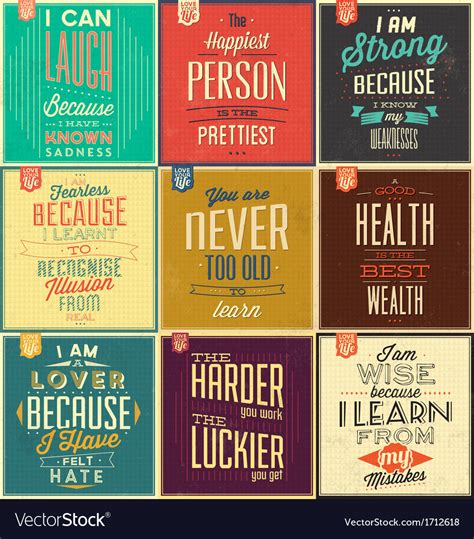Set Of Vintage Typographic Backgrounds Royalty Free Vector