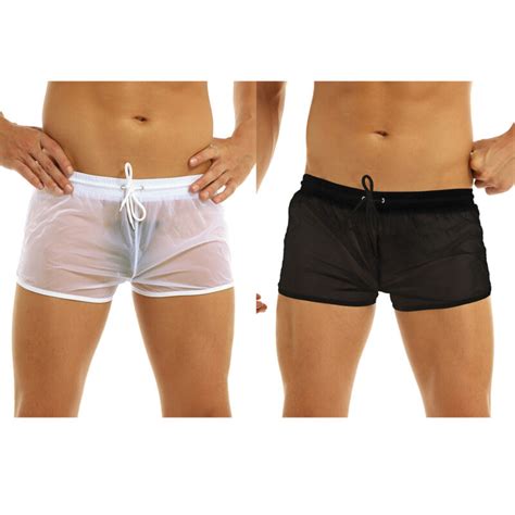 Us Men Drawstring See Through Boxer Briefs Shorts Panties Swimming Trunks Pants Ebay