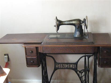 My Antique Singer Sewing Machine With Antique Singer Table