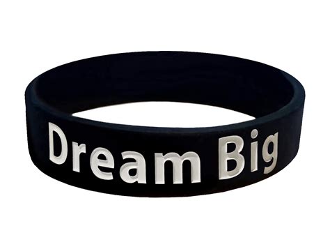 Dream Big Inspirational Bracelet Wristband Black
