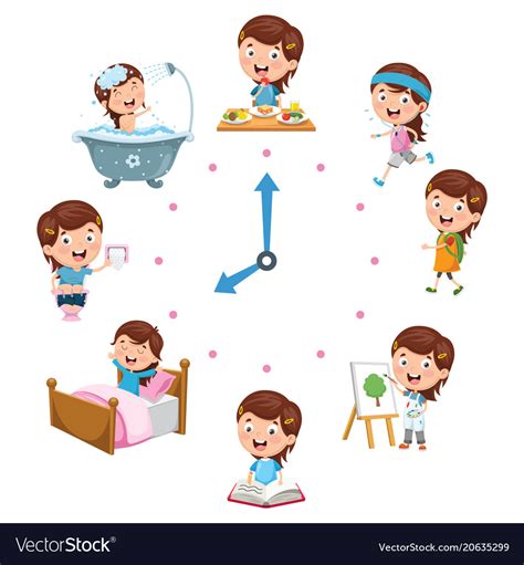 Kids Daily Routine Activities Vector 20635299 Toddler