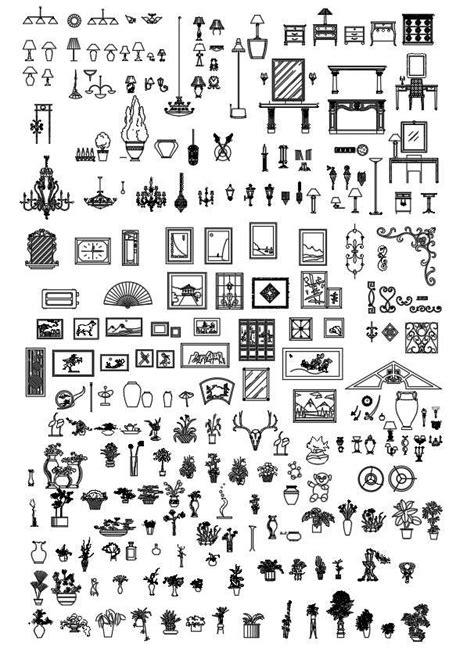 2d Cad Blocks Of Home Decor Items In Autocad Drawing Dwg File Cad