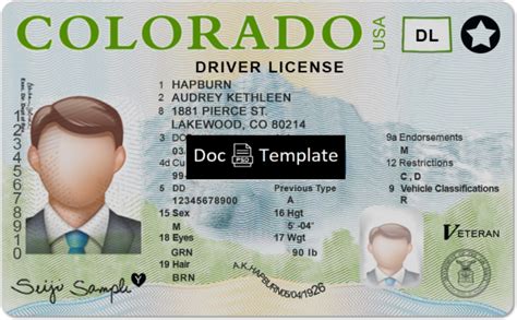 Us Colorado Driver License Template Psd Psd Templates