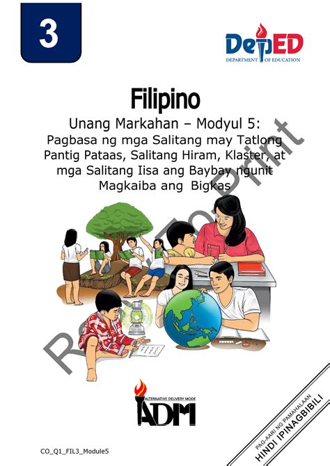 Filipino Q Mod Pagbasa Ng Mga Salitang May Tatlong Pantig V Filipino Unang Markahan