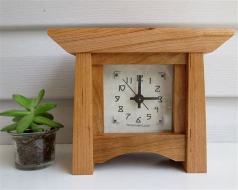 Mantel Clock Cherry Clock Wood Clock Bungalow Clock Craftsman Clock