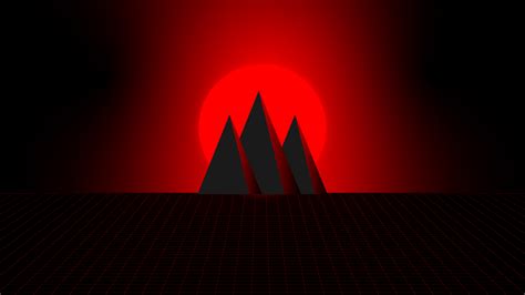 Mountain Red Minimal 4k Hd Artist 4k Wallpapers Images Backgrounds