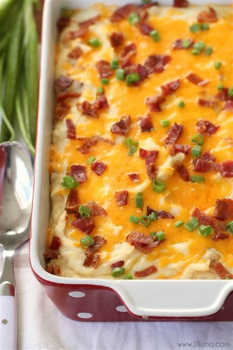 Potatoes are the backbone behind so many comfort foods. Cheesy Mashed Potato Casserole | Lil' Luna