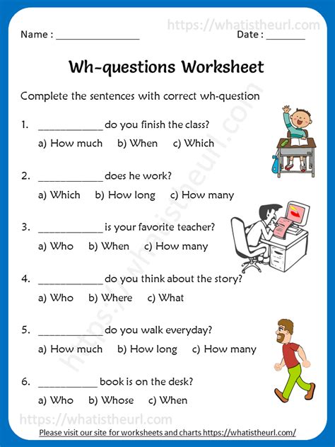 Wh Questions Worksheets For Kids Your Home Teacher