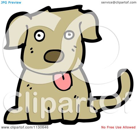 Cartoon Of A Sitting Dog 3 Royalty Free Vector Clipart