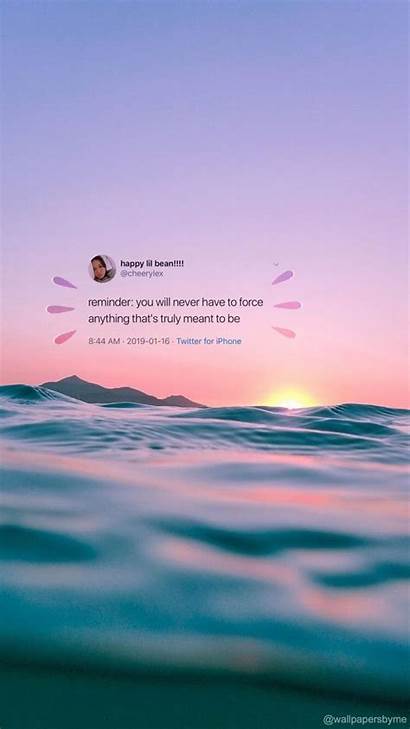 Wallpapers Aesthetic Beach Reminder Pink Sea Iphone