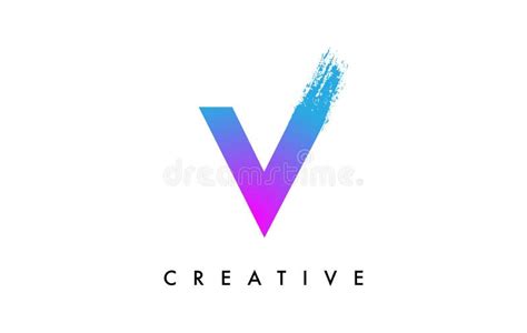 Purple Blue Letter V Logo Icon Design With Rounded Shape And Artistic