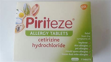 Piriteze Antihistamine Allergy Max Strength 7 Tablets Exp 012020