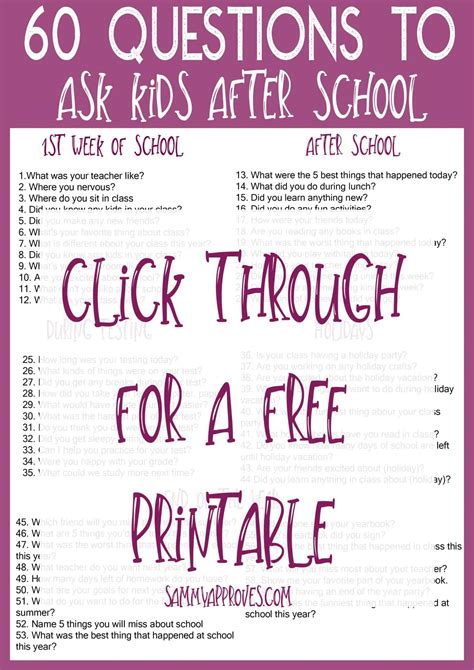 60 After School Questions To Ask Your Kids Year Round