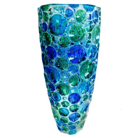Murano Glass Lisboa Blue Green Vase
