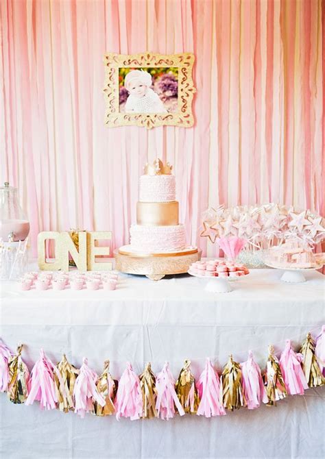 Sweet Pink And Gold First Birthday Party Fit For A Princess Gold First
