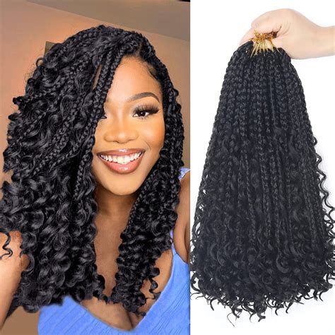 Buy Goddess Bohemian Box Braids Crochet Hair Inch Curly Ends Packs Synthetic Braiding