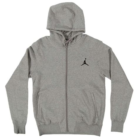 Nike Jordan 237 Full Zip Hoody Grey Heather Mens Sweats And Tracks