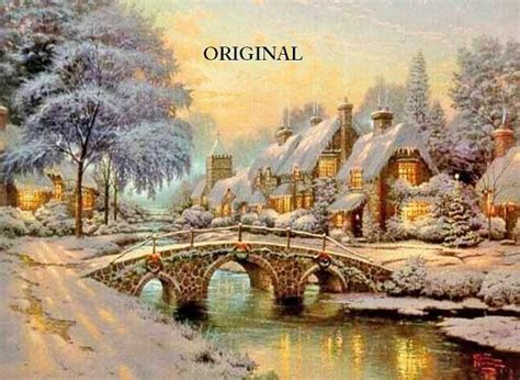 Winter Cottage Scene With Bridge Counted By Beadedbirdxstitch