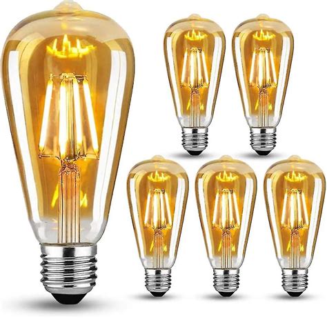 Set Of 6 Vintage Led Incandescent Bulbs Retro Bulb Ideal For Nostalgic