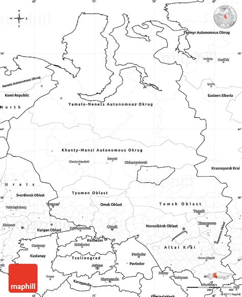 Blank Simple Map Of Western Siberia