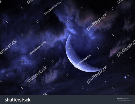 Moon Night Skyelements This Image Furnished Stock Illustration