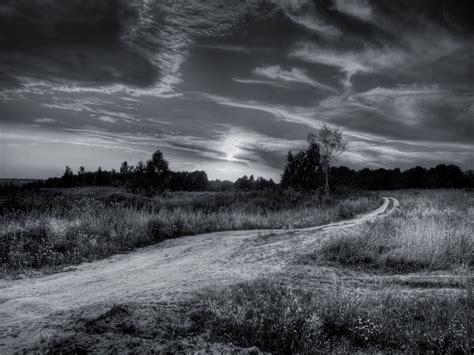 From The South Pole To The Moon Black And White Country Road Wallpaper