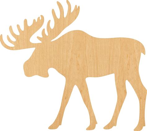 Amazon.com: Moose Laser Cut Out Wood Shape Craft Supply - 4 Inch: Handmade