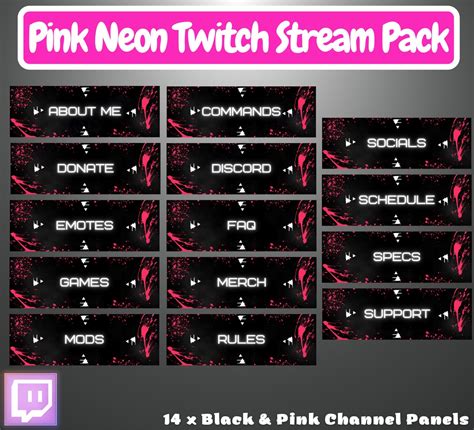 Animated Pink Neon Twitch Overlay Complete Pack Twitch Etsy Ireland
