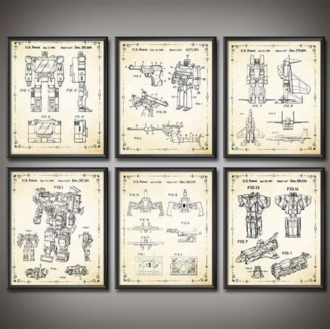 Transformers G1 Decepticons Megatron Patent Print Set Of 6 Etsy