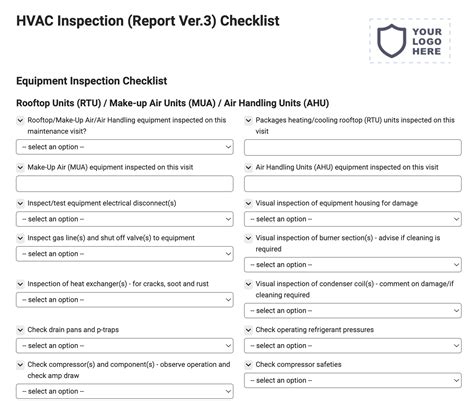 HVAC Inspection Report Ver 3 Checklist Joyfill