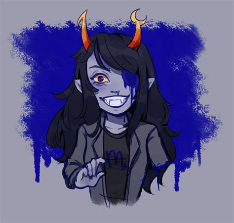 A Drawing Of A Woman With Horns On Her Head And An Evil Look On Her Face
