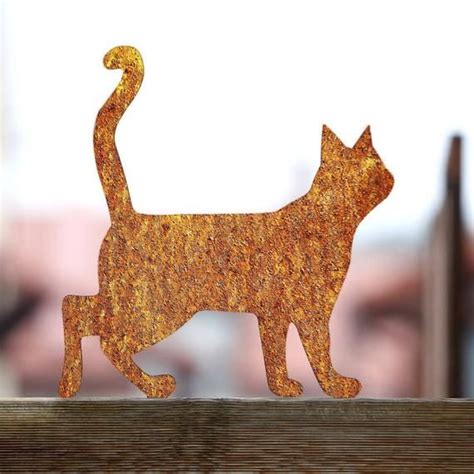More images for how to stop metal garden ornaments from rusting » Rusty Cat Lump - Garden Outdoor Ornament for Cat Lover ...