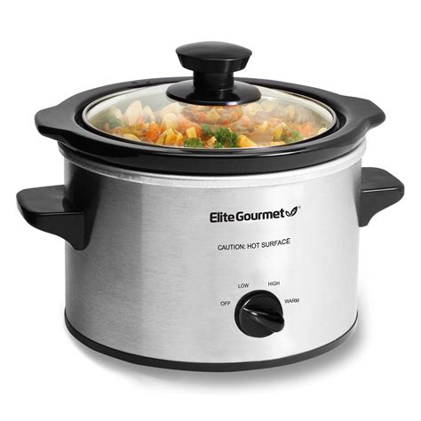 Maxi Matic Elite Gourmet Qt Mini Slow Cooker In Stainless Steel