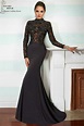 Long sleeve prom dress 2015 MP1003 elegant long black mermaid prom ...