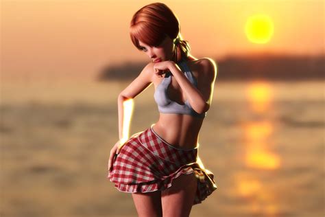 Redhead Toon Girl Fully Rigged 3d Model Turbosquid 1823238